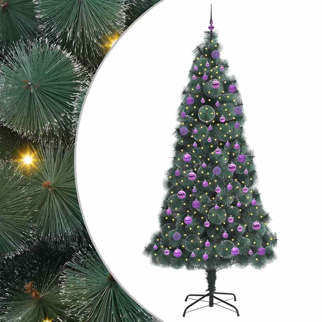 vidaXL Artificial Pre-lit Christmas Tree with Ball Set Green 240 cm - 49000