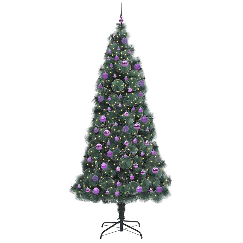 vidaXL Artificial Pre-lit Christmas Tree with Ball Set Green 240 cm - 49000