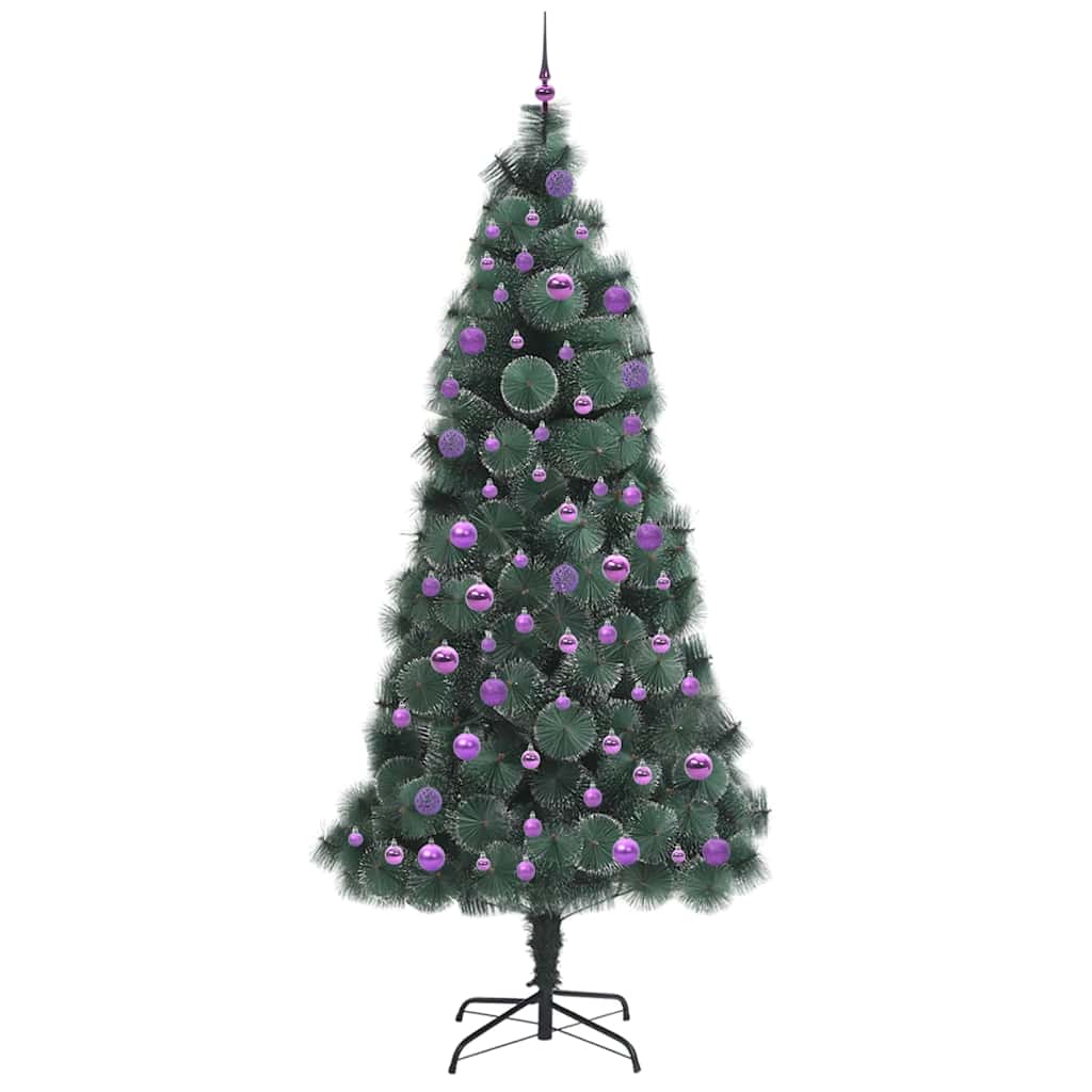 vidaXL Artificial Pre-lit Christmas Tree with Ball Set Green 240 cm - 49000
