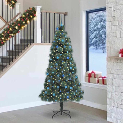 vidaXL Artificial Pre-lit Christmas Tree with Ball Set Green 240 cm - 49001