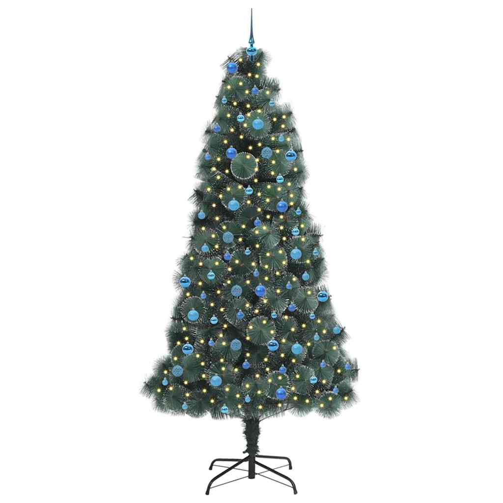 vidaXL Artificial Pre-lit Christmas Tree with Ball Set Green 240 cm - 49001