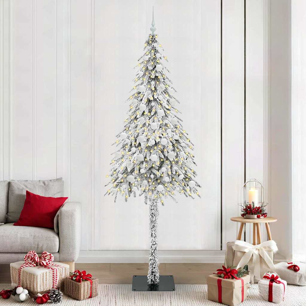vidaXL Christmas Tree with 300 LEDs White 210 cm PE and Steel - 49030