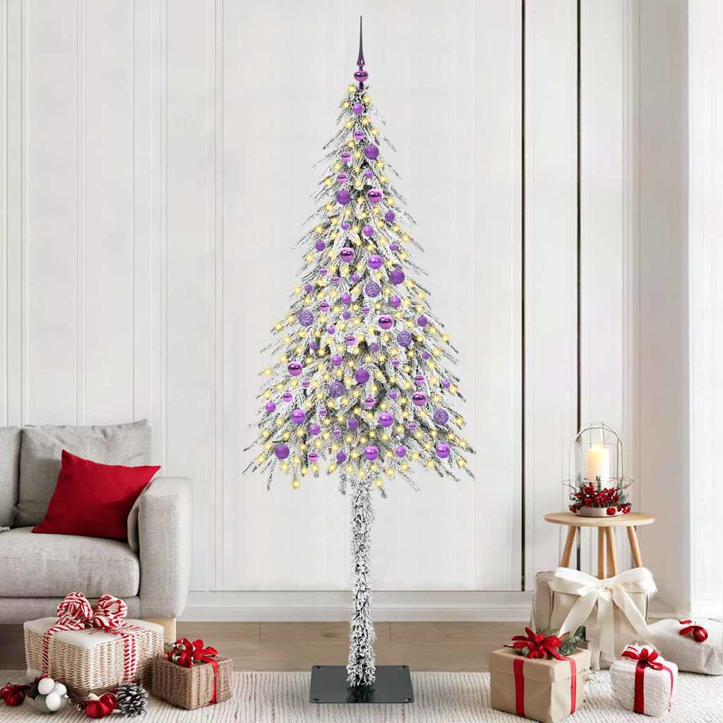 vidaXL Christmas Tree with 300 LEDs White 210 cm PE and Steel - 49039