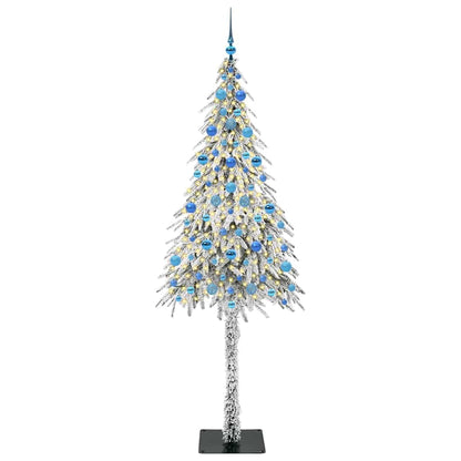 vidaXL Christmas Tree with 300 LEDs White 210 cm PE and Steel - 49042