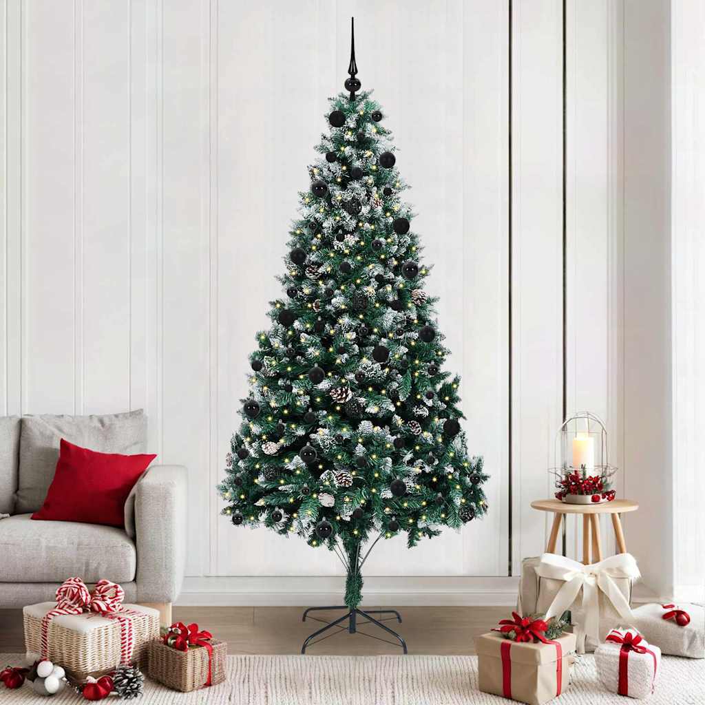 vidaXL Artificial Christmas Tree with 300 LEDs with Stand Green 210 cm - 49043