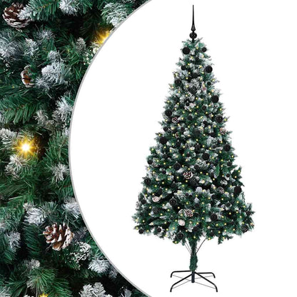 vidaXL Artificial Christmas Tree with 300 LEDs with Stand Green 210 cm - 49043