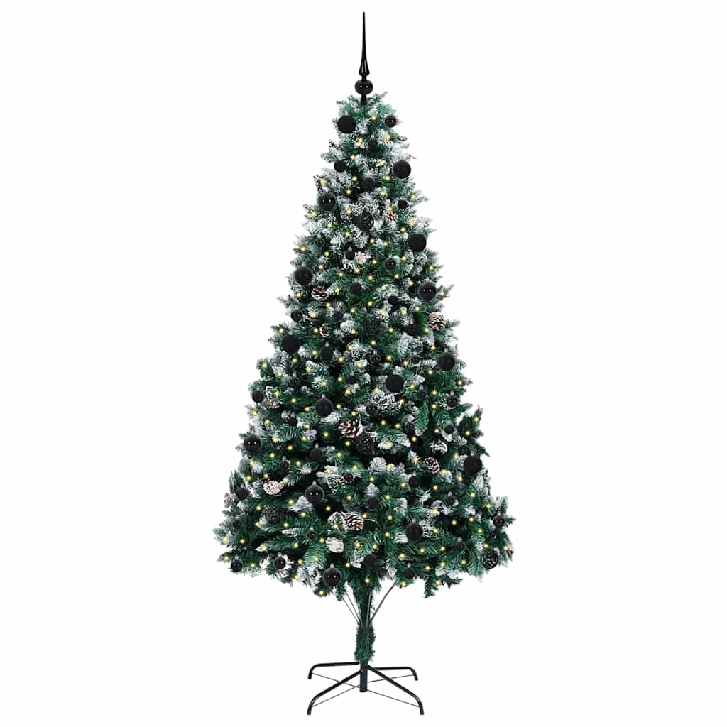 vidaXL Artificial Christmas Tree with 300 LEDs with Stand Green 210 cm - 49043
