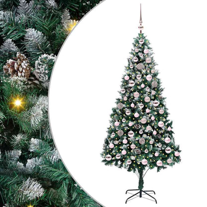 vidaXL Artificial Christmas Tree with 300 LEDs with Stand Green 210 cm - 49044