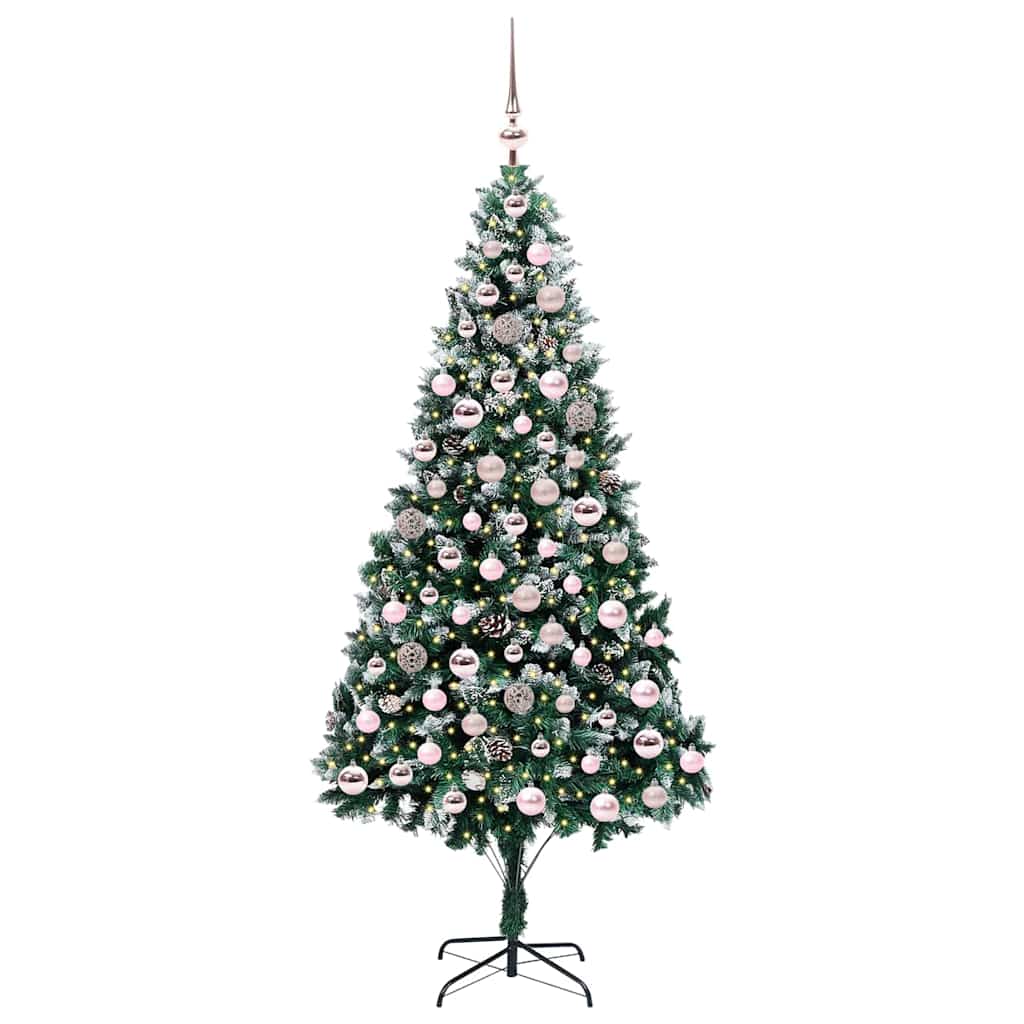 vidaXL Artificial Christmas Tree with 300 LEDs with Stand Green 210 cm - 49044