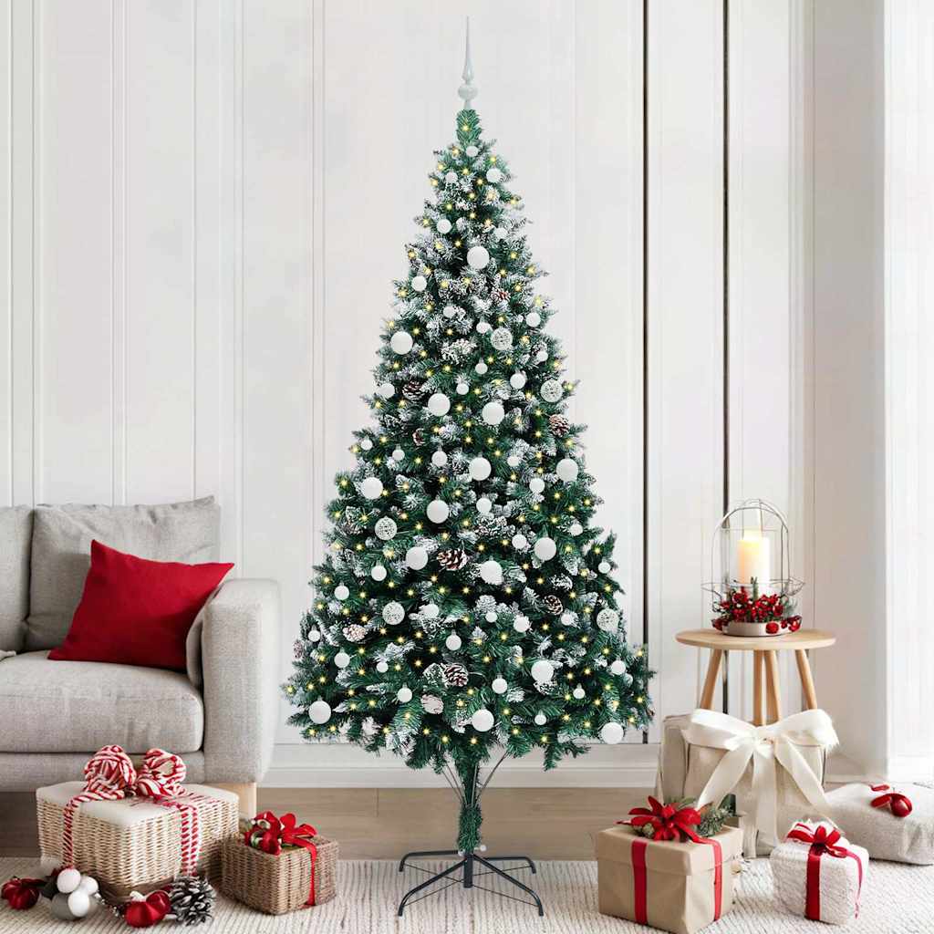 vidaXL Artificial Christmas Tree with 300 LEDs with Stand Green 210 cm - 49045