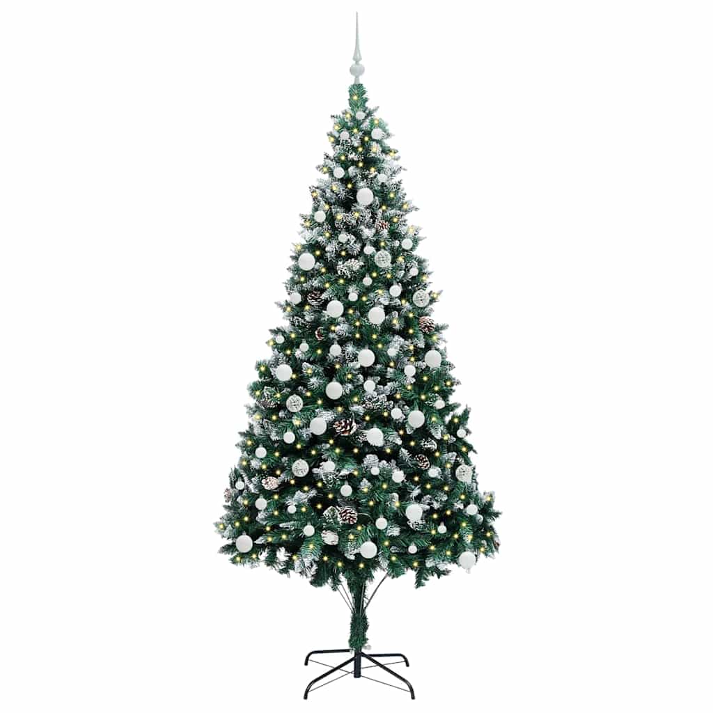 vidaXL Artificial Christmas Tree with 300 LEDs with Stand Green 210 cm - 49045