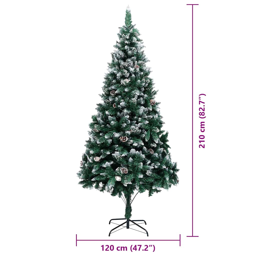 vidaXL Artificial Christmas Tree with 300 LEDs with Stand Green 210 cm - 49045