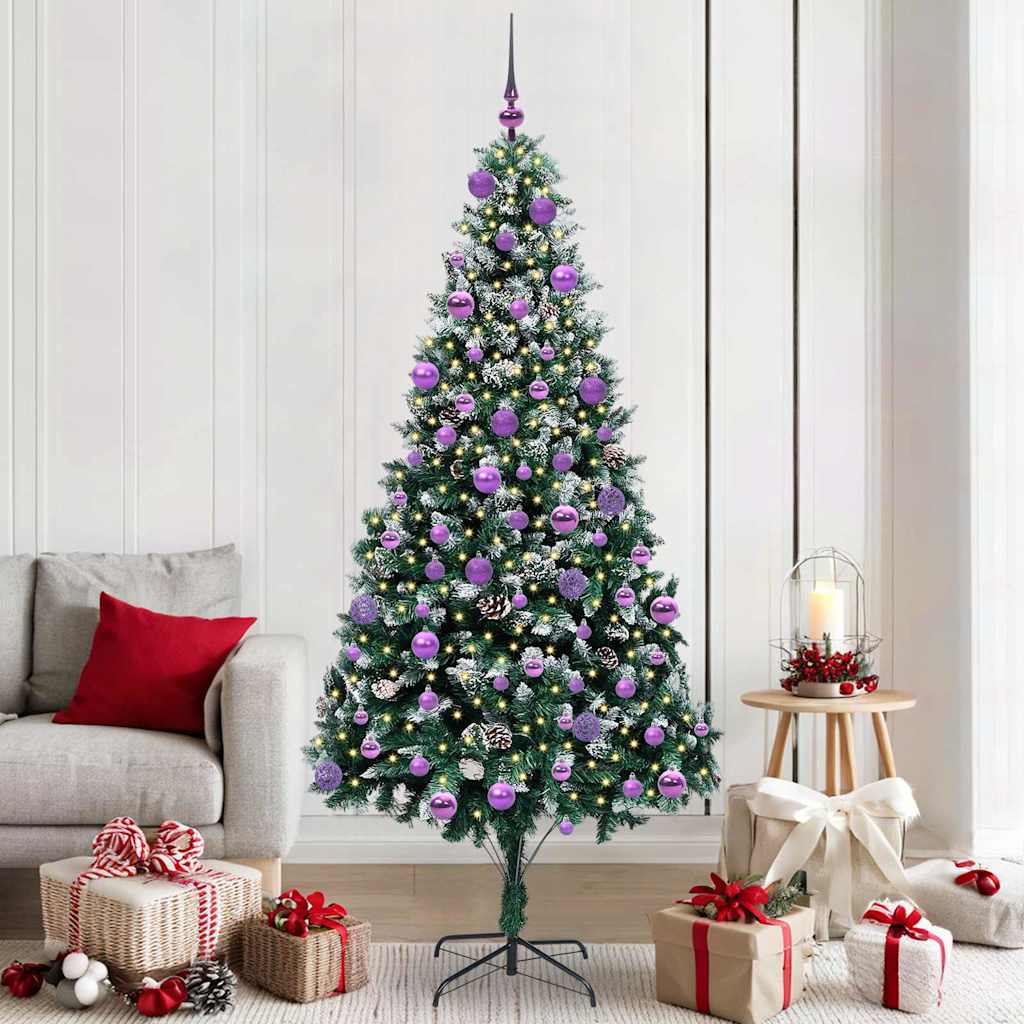 vidaXL Artificial Christmas Tree with 300 LEDs with Stand Green 210 cm - 49047