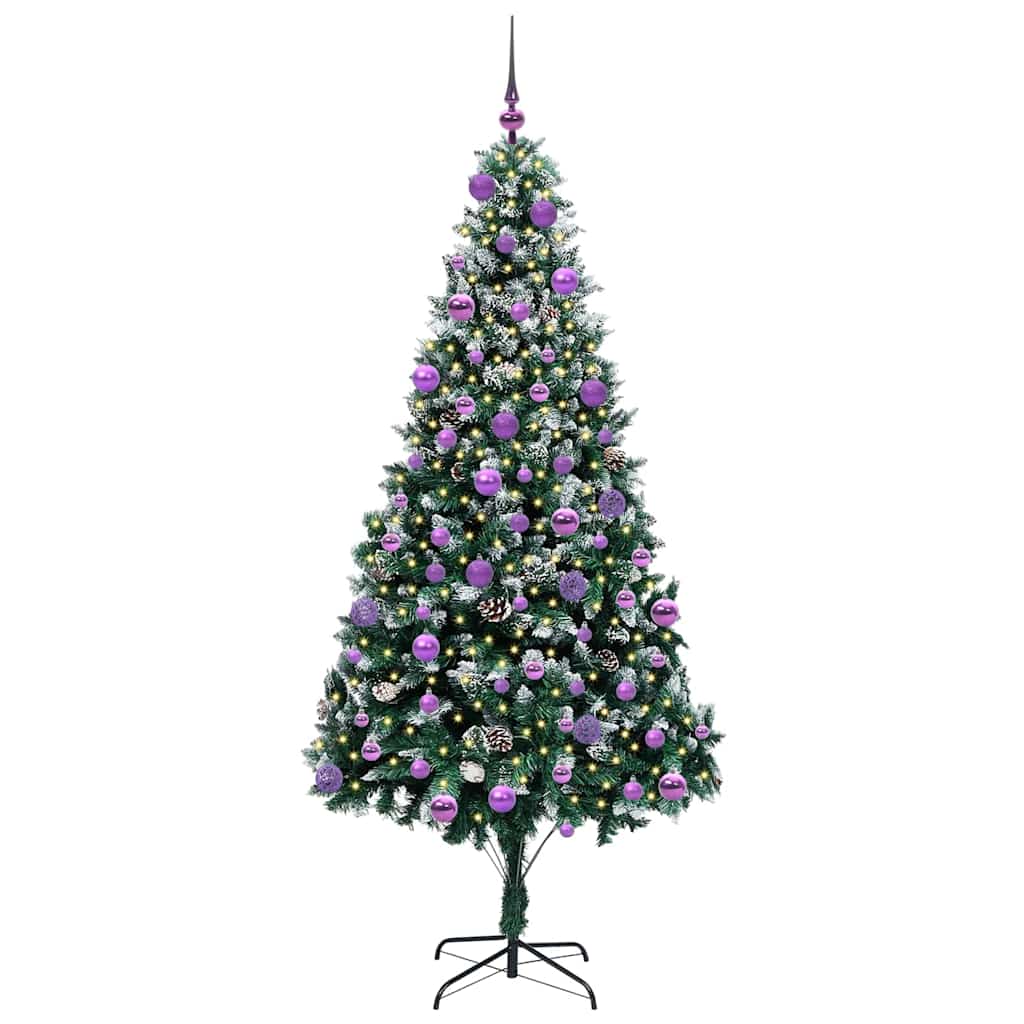 vidaXL Artificial Christmas Tree with 300 LEDs with Stand Green 210 cm - 49047