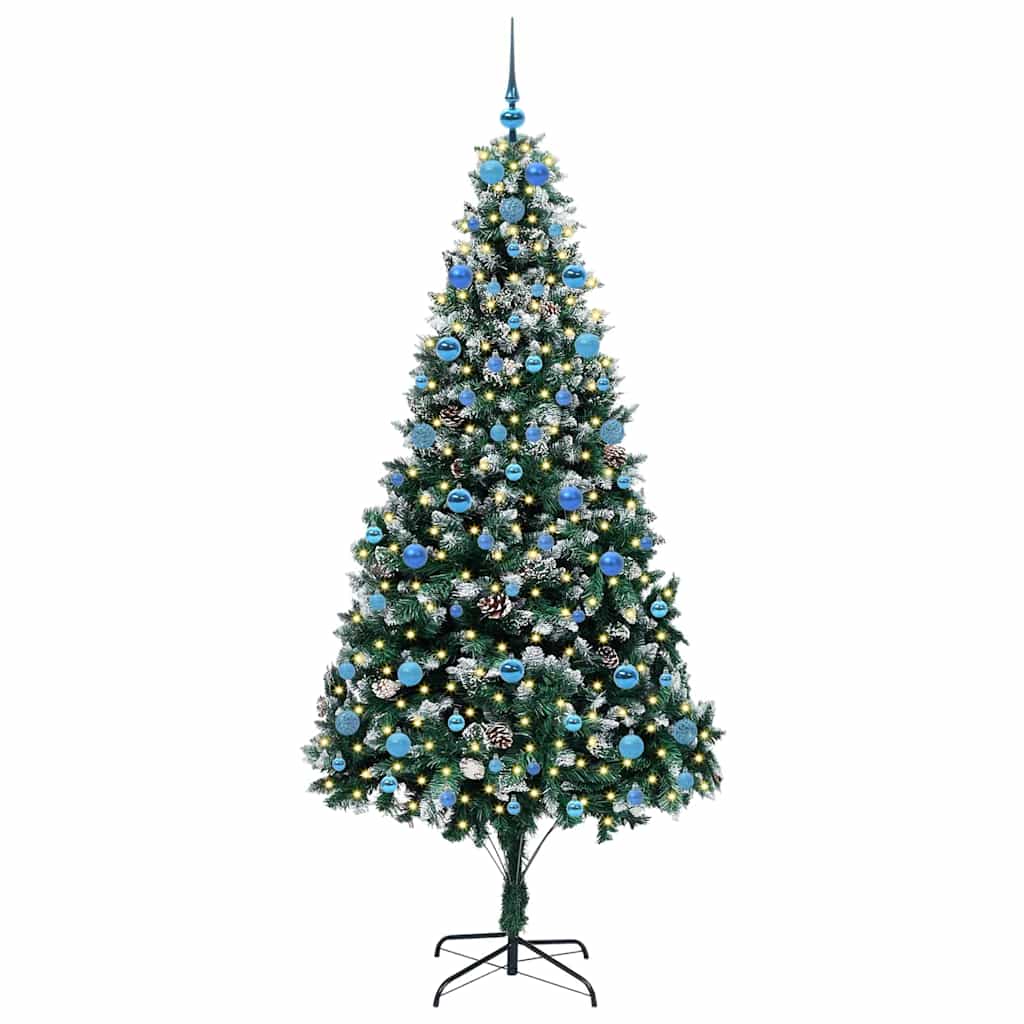 vidaXL Artificial Christmas Tree with 300 LEDs with Stand Green 210 cm - 49051