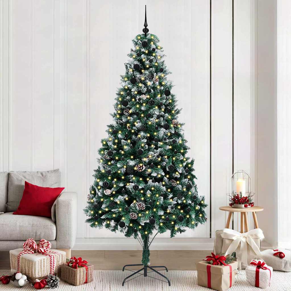 vidaXL Artificial Christmas Tree with 300 LEDs with Stand Green 240 cm - 49060