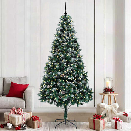 vidaXL Artificial Christmas Tree with 300 LEDs with Stand Green 240 cm - 49060