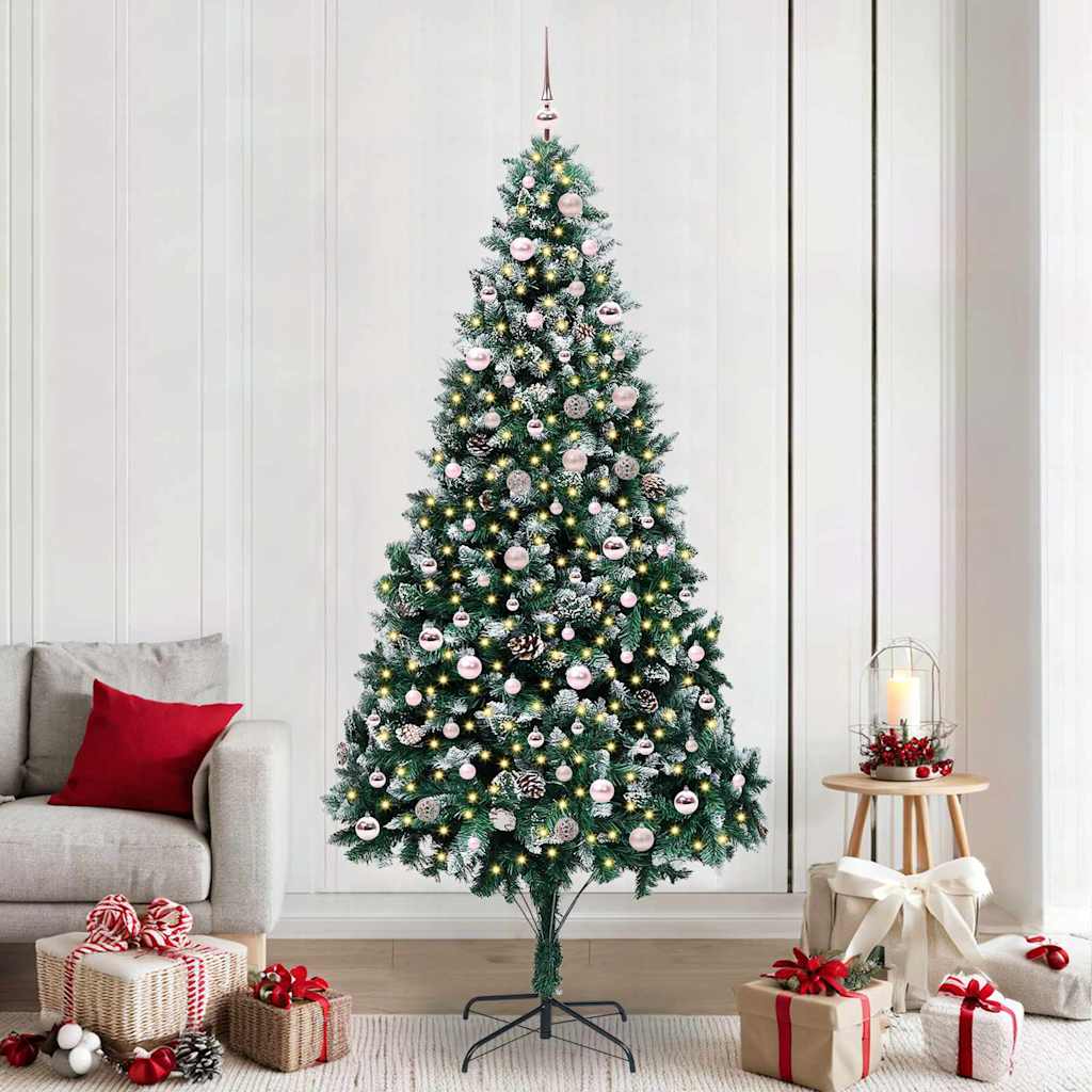 vidaXL Artificial Christmas Tree with 300 LEDs with Stand Green 240 cm - 49065