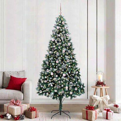 vidaXL Artificial Christmas Tree with 300 LEDs with Stand Green 240 cm - 49065