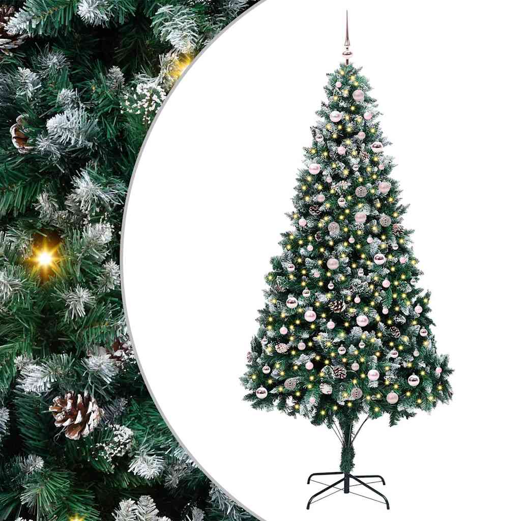 vidaXL Artificial Christmas Tree with 300 LEDs with Stand Green 240 cm - 49065