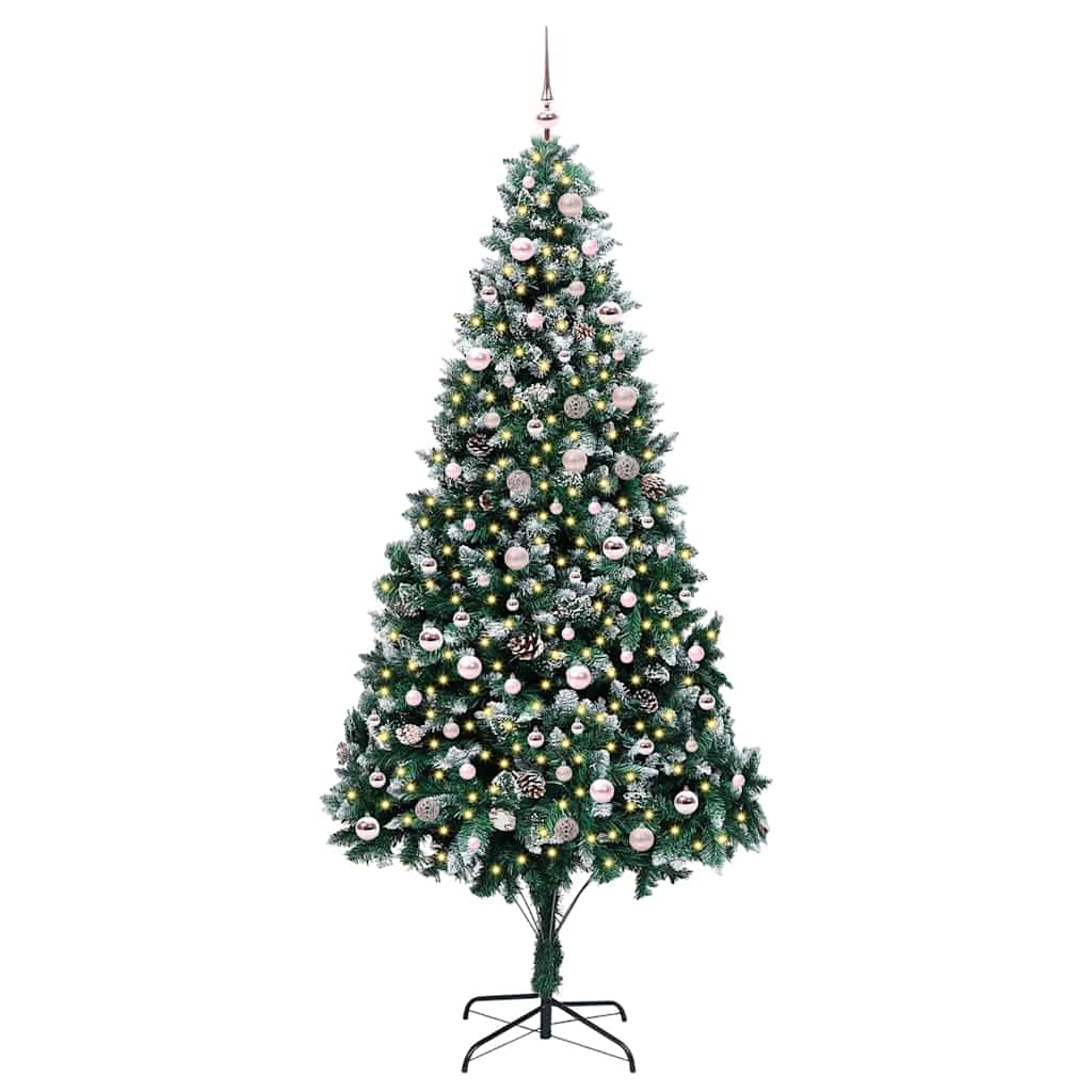 vidaXL Artificial Christmas Tree with 300 LEDs with Stand Green 240 cm - 49065