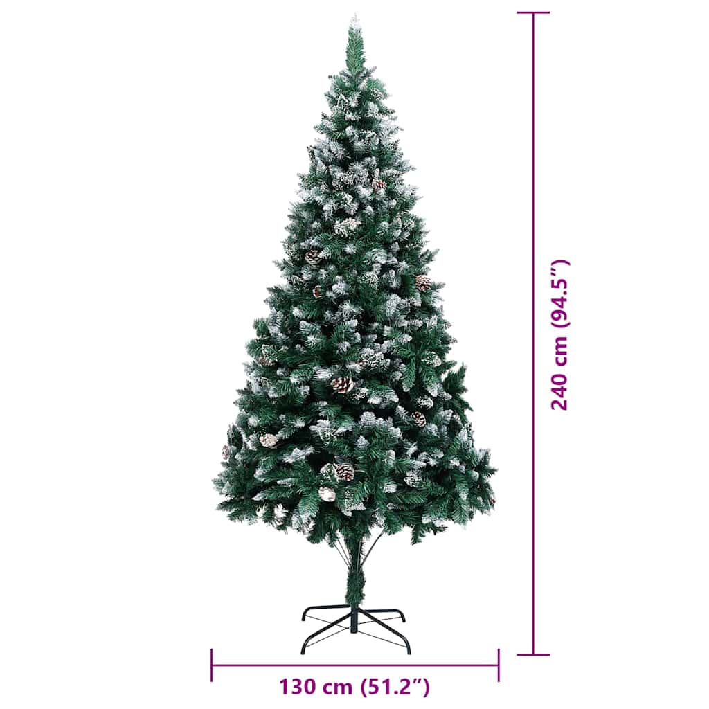 vidaXL Artificial Christmas Tree with 300 LEDs with Stand Green 240 cm - 49065