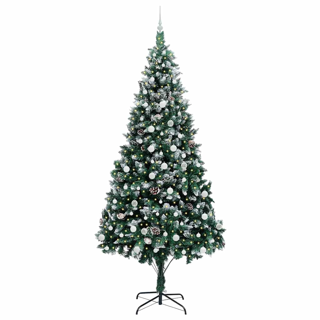 vidaXL Artificial Christmas Tree with 300 LEDs with Stand Green 240 cm - 49076