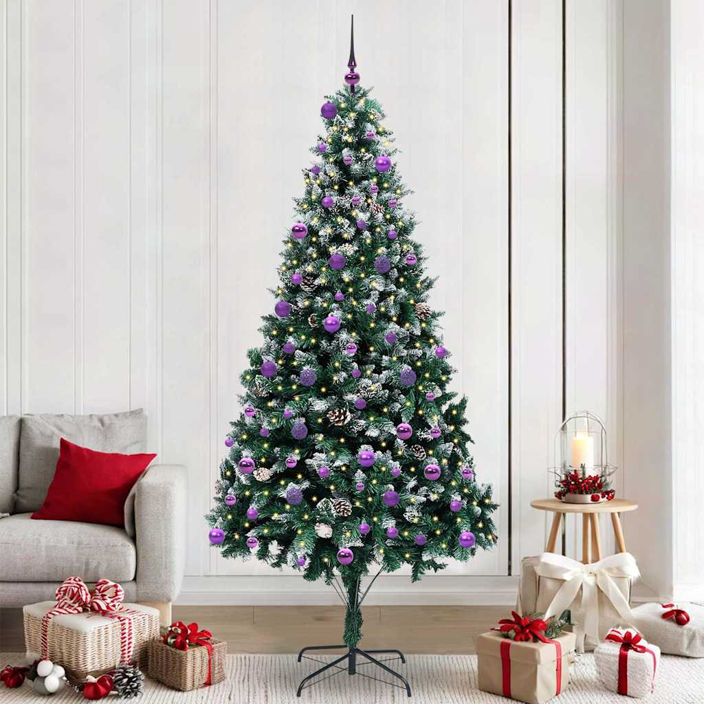 vidaXL Artificial Christmas Tree with 300 LEDs with Stand Green 240 cm - 49079