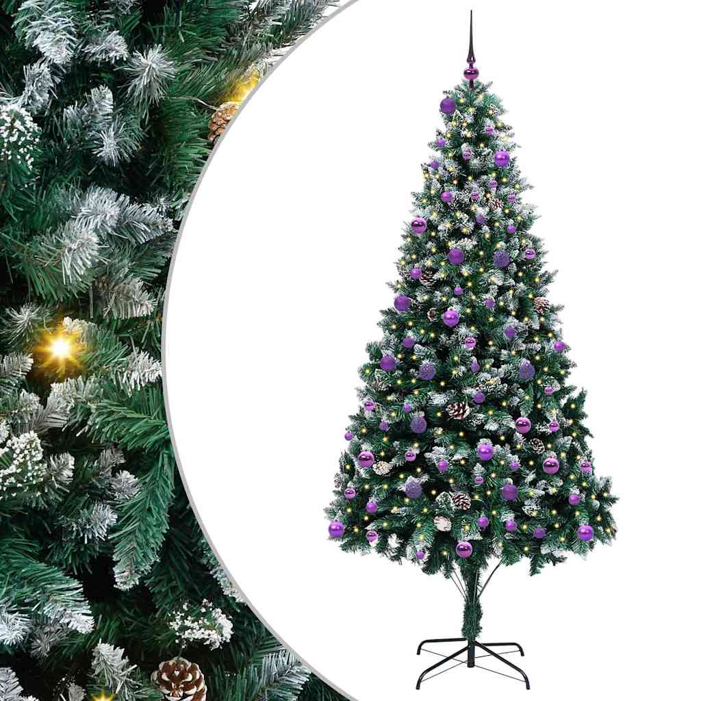 vidaXL Artificial Christmas Tree with 300 LEDs with Stand Green 240 cm - 49079