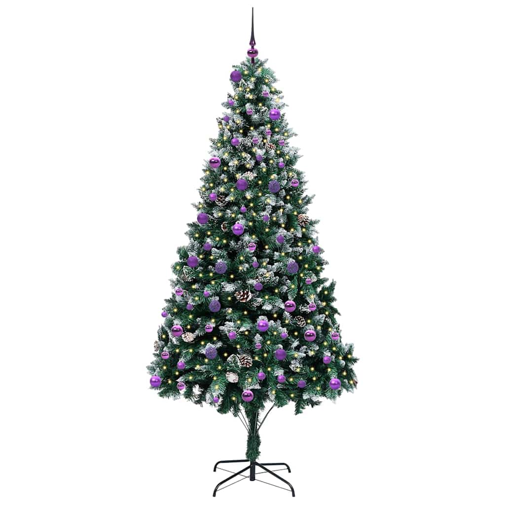vidaXL Artificial Christmas Tree with 300 LEDs with Stand Green 240 cm - 49079