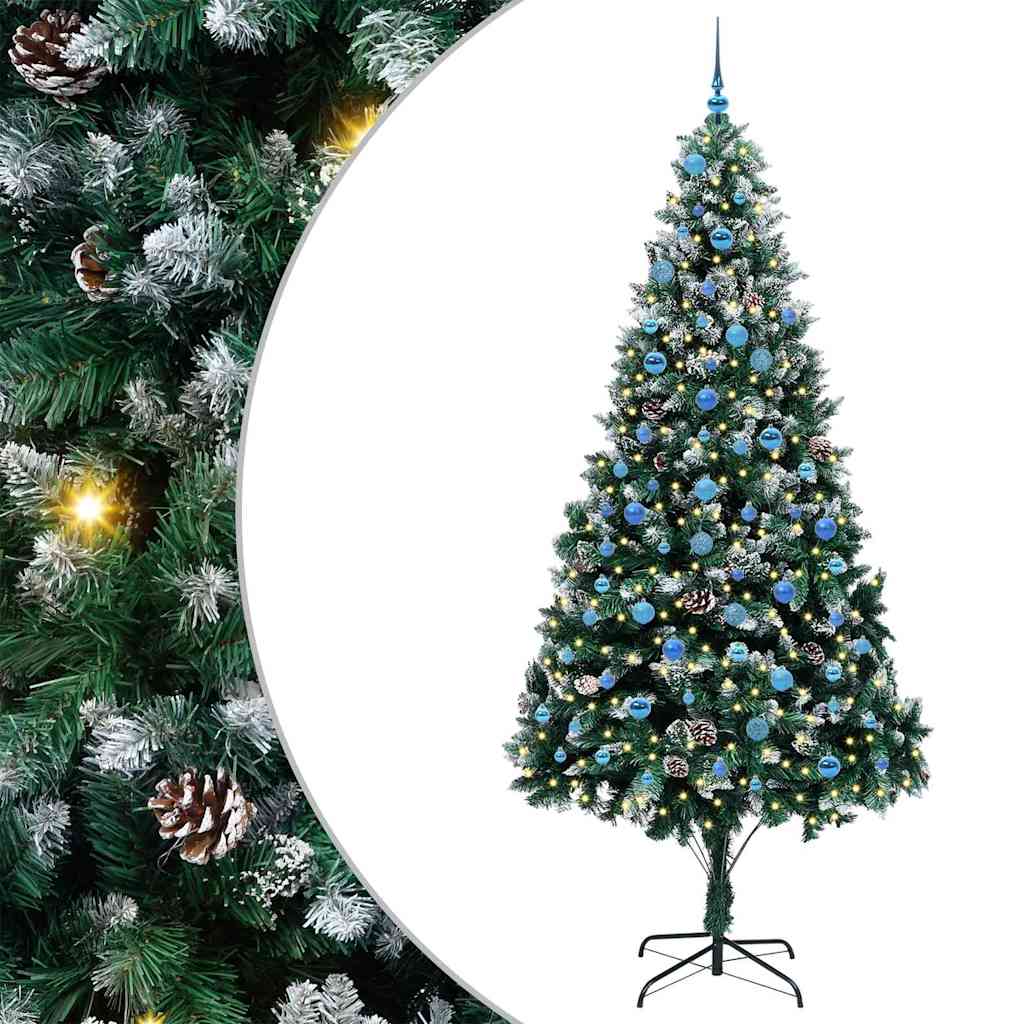 vidaXL Artificial Christmas Tree with 300 LEDs with Stand Green 240 cm - 49086