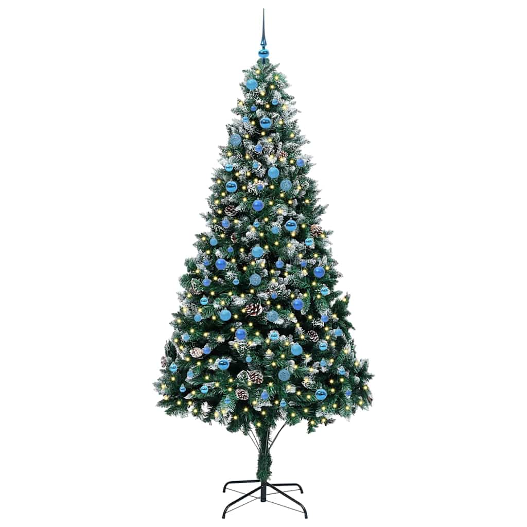vidaXL Artificial Christmas Tree with 300 LEDs with Stand Green 240 cm - 49086