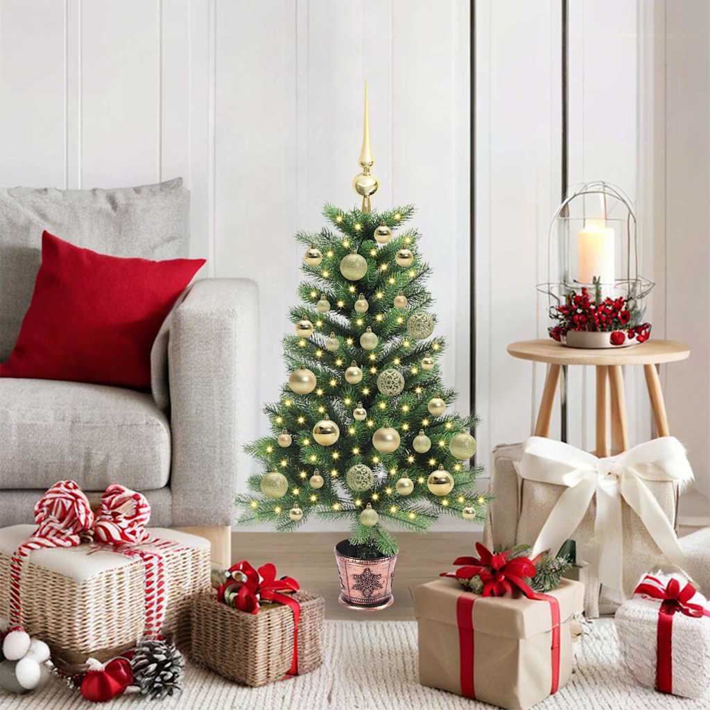 vidaXL Christmas Tree with 150 LEDs with Stand Green 90 cm PE - 49183