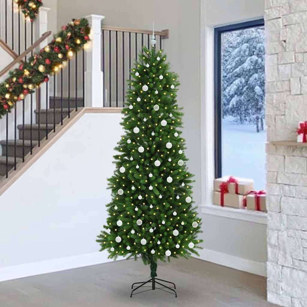 vidaXL Christmas Tree with 300 LEDs with Stand Green 240 cm PE - 49302