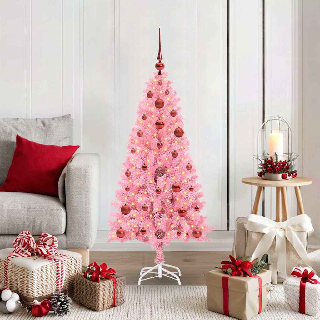 vidaXL Christmas Tree Pink 120 cm PVC