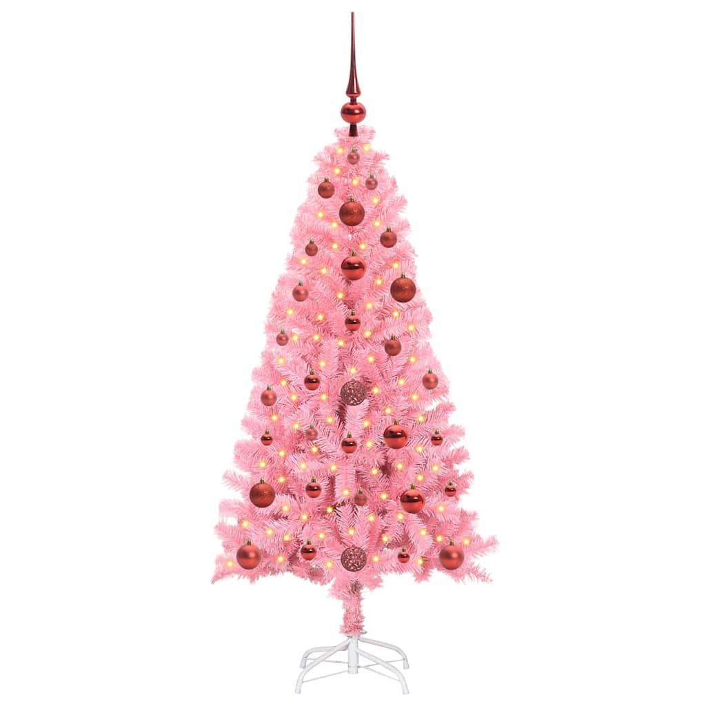vidaXL Christmas Tree Pink 120 cm PVC