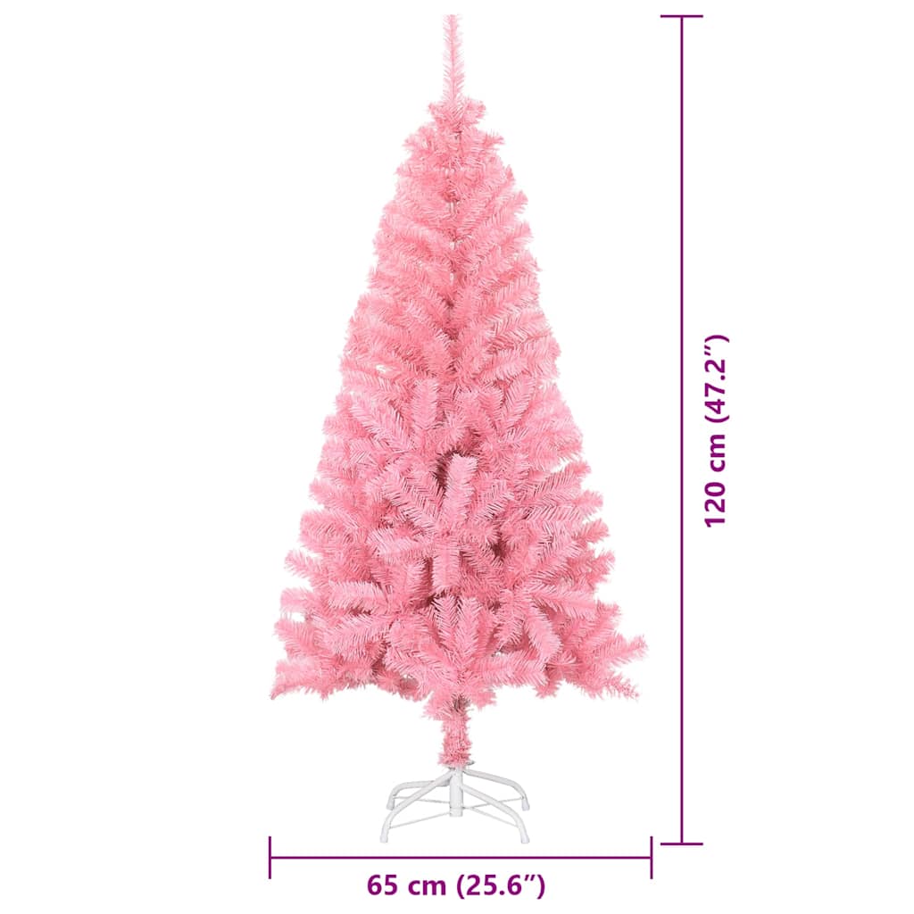 vidaXL Christmas Tree Pink 120 cm PVC