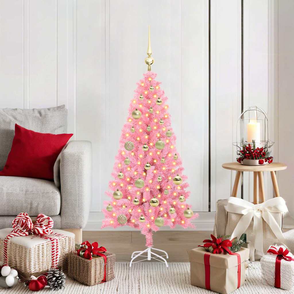 vidaXL Christmas Tree Pink 120 cm PVC - 49471