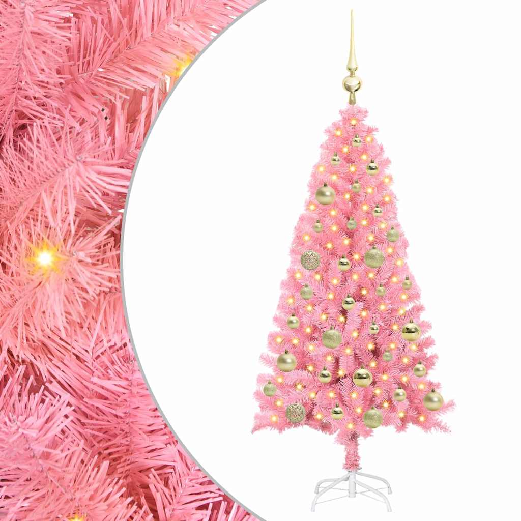 vidaXL Christmas Tree Pink 120 cm PVC - 49471
