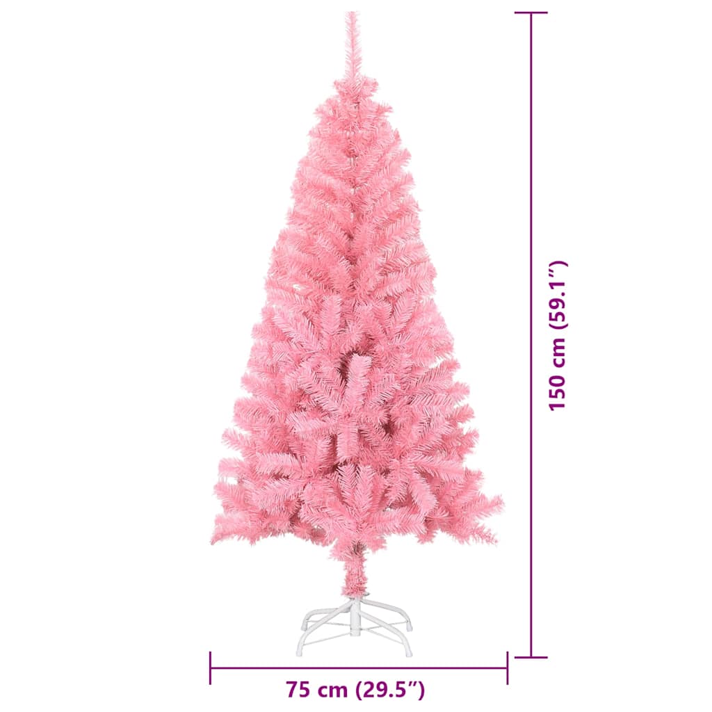 vidaXL Christmas Tree Pink 150 cm PVC - 49524