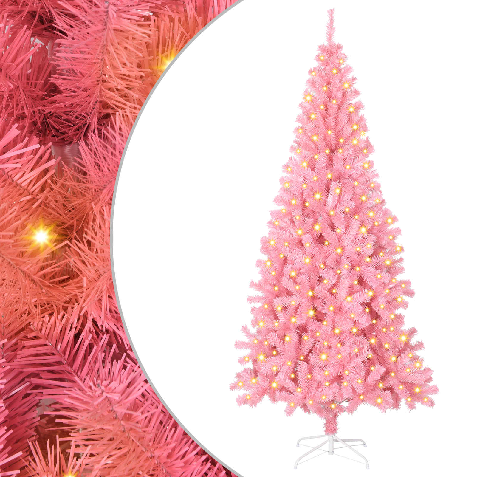 vidaXL Christmas Tree Pink 180 cm PVC