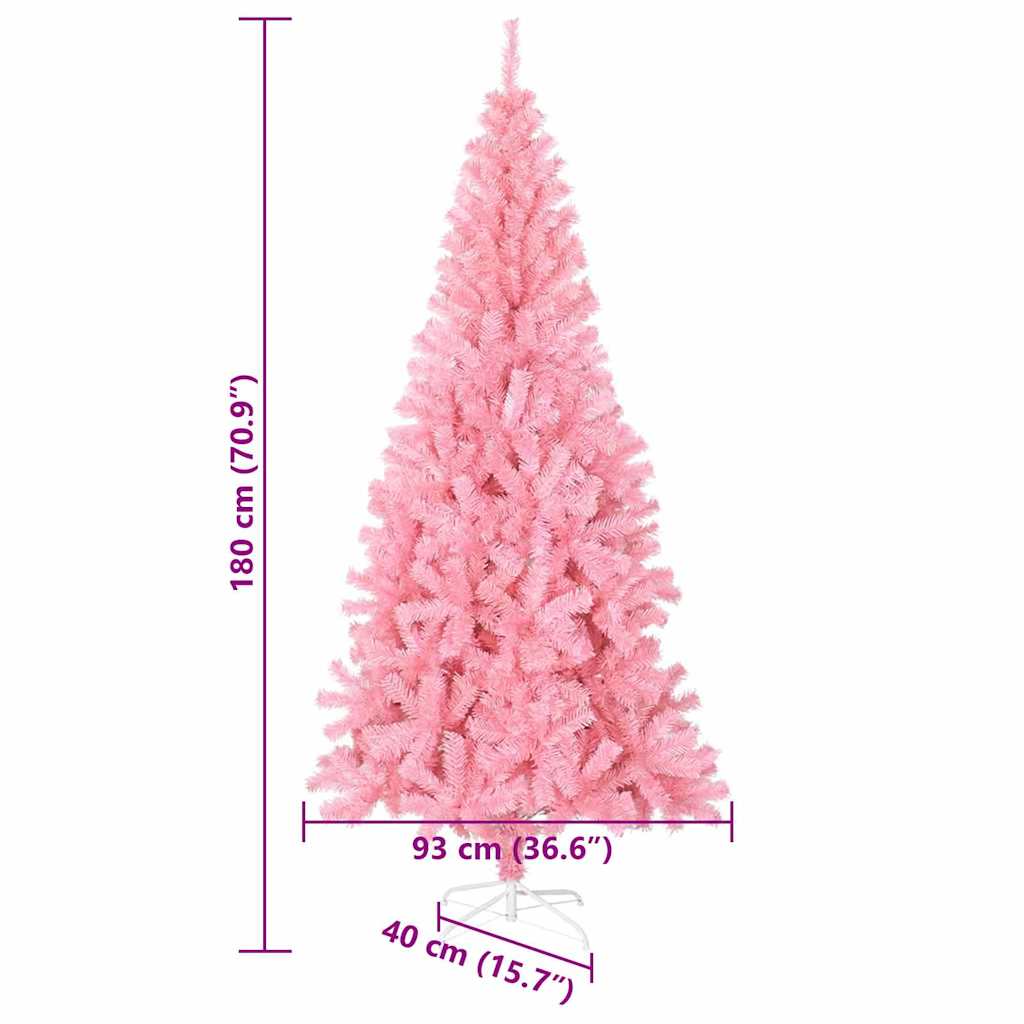 vidaXL Christmas Tree Pink 180 cm PVC
