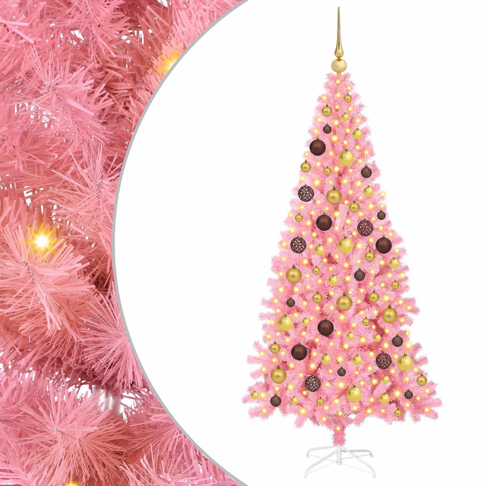 vidaXL Christmas Tree Pink 180 cm PVC - 49534