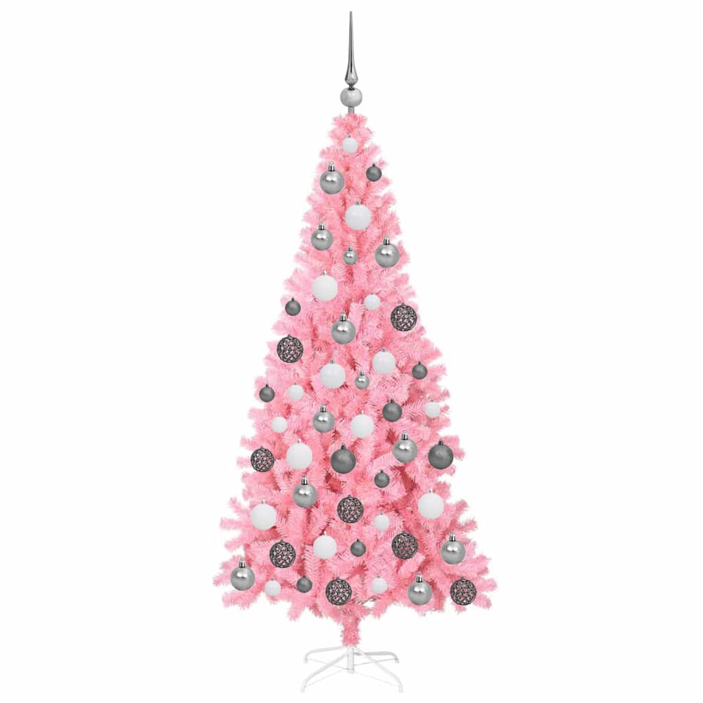 vidaXL Christmas Tree Pink 180 cm PVC - 49539