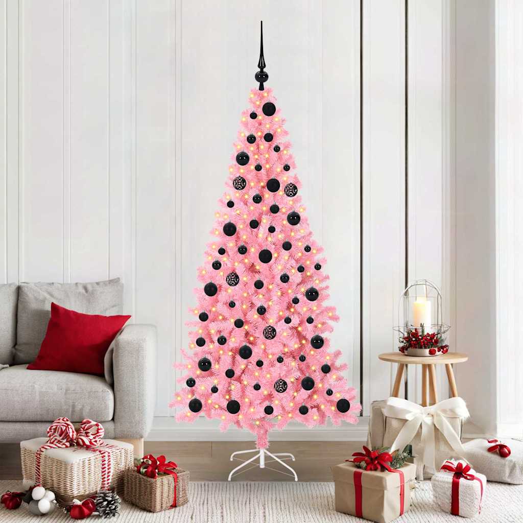vidaXL Christmas Tree Pink 180 cm PVC - 49544