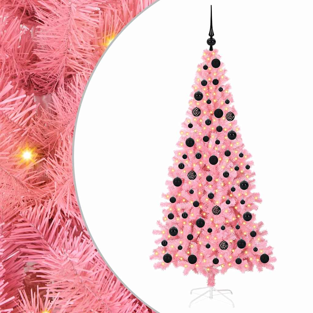 vidaXL Christmas Tree Pink 180 cm PVC - 49544