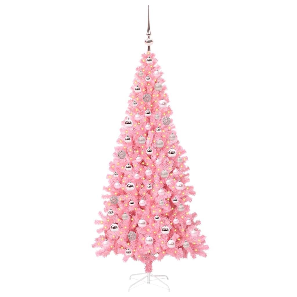vidaXL Christmas Tree Pink 180 cm PVC - 49548