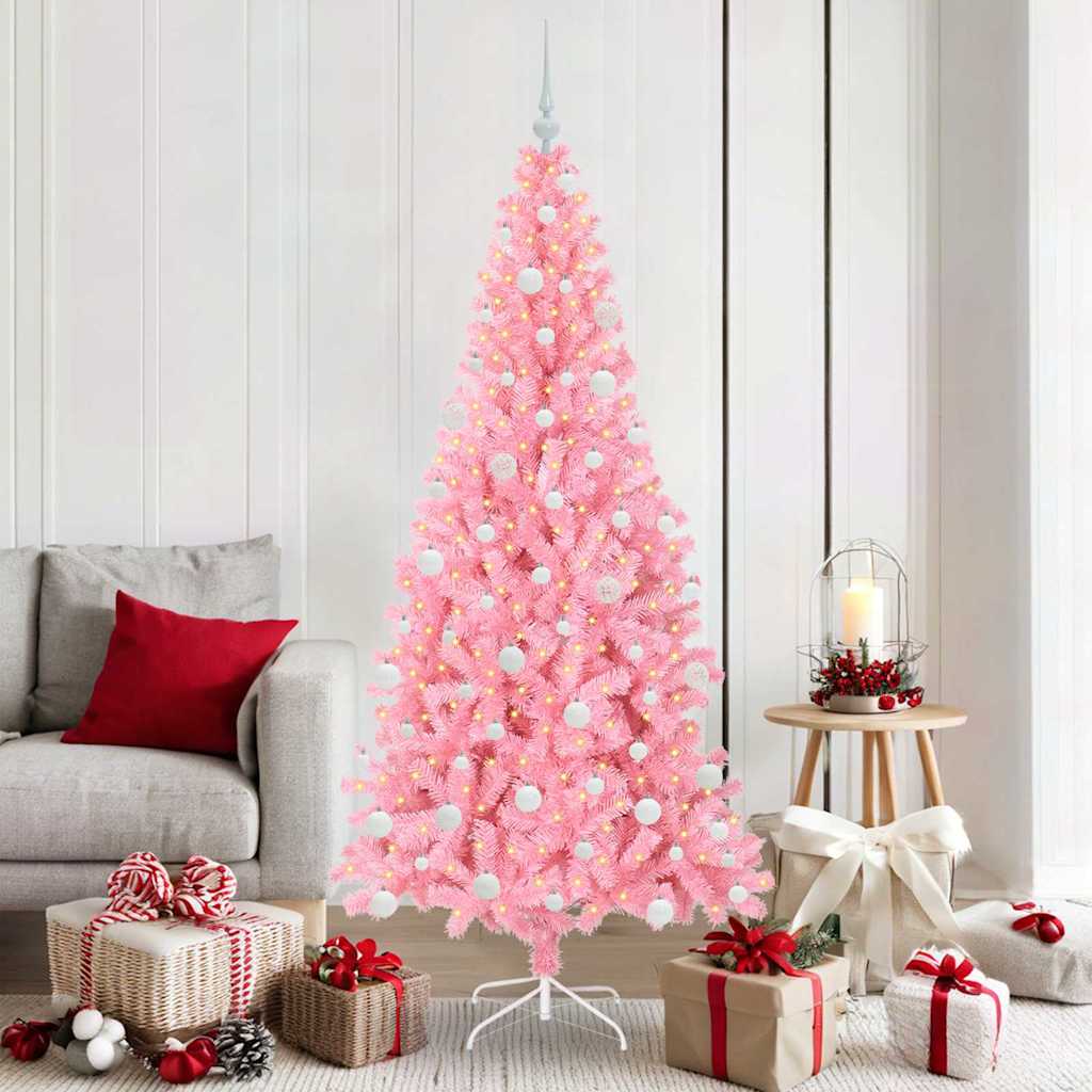 vidaXL Christmas Tree Pink 180 cm PVC - 49551