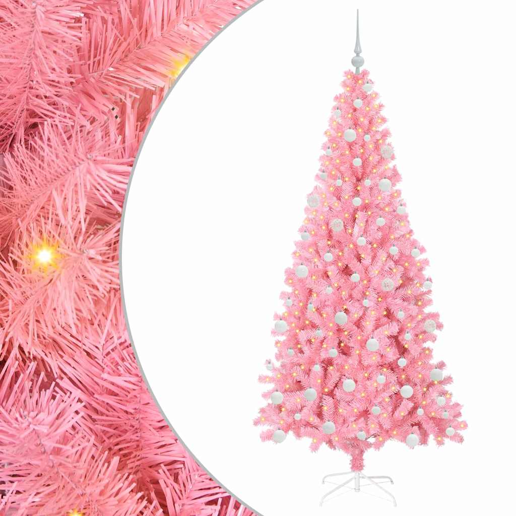vidaXL Christmas Tree Pink 180 cm PVC - 49551