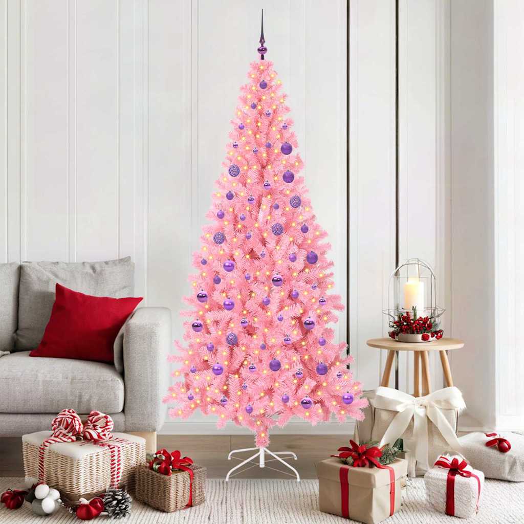 vidaXL Christmas Tree Pink 180 cm PVC - 49552